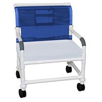 MJM International 126-4-NB-F Extra Wide Shower Chair, No Bar in Back with Flat Stock Seat, 425 oz Capacity, 40" Height x 30" Width x 29.5" Depth, Royal Blue/Forest Green/Mauve