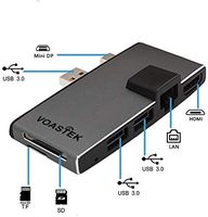 6 in 1 Surface Pro Hub Combo Adapter, VOASTEK USB 3.0 Hub with HDMI Adapter, LAN Port, Dual USB 3.0 Adapter and SD/TF/Micro SD Memory Card Reader Compatible Microsoft Surface 2017/Pro 4 ｜Unique Design
