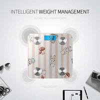 Bluetooth Scale for Weighing People Art Cute Cartoon Painting Animal Weight Scale Body Fat Composition Monitor Analyzer with Smartphone App for Body Management-396 Lbs