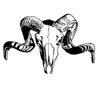 JS Artworks Goat Skull Vinyl Decal Sticker (Black)