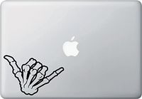 Yadda-Yadda Design Co. Skeleton Hand Shaka - Laptop MacBook Vinyl Decal Sticker YYDC (5.5" w x 3.5" h) (Color Choices) (Black)