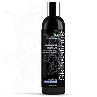 Skinsations - Edible Massage Oil - Vanilla 8oz | Warming, Relaxing, Massage Oil for Couples, Fractionated Coconut Oil Blend with Sweet Almond, Grapeseed oil & Jojoba