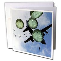 3dRose Paratroopers - Greeting Cards, 6 x 6 inches, set of 6 (gc_50923_1)