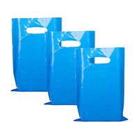 YESON Blue Plastic Party Favor Gift Bags-2.4 mil Thick,Pack of 50
