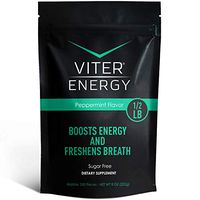 Viter Energy Caffeinated Mints - 40mg Caffeine & B-Vitamins Per Powerful Sugar Free Mint. Boost Energy, Focus & Fresh Breath. 2 Pieces Replace 1 Coffee (Peppermint, 1/2 LB Bulk (Mints Only))