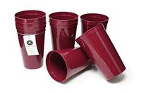Rolling Sands 22 Ounce Reusable Plastic Stadium Cups Maroon, 8 Pack, Made in USA, BPA-Free Dishwasher Safe Plastic Tumblers