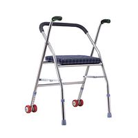 ZWJ-Rolling Walkers Elderly Walker, Wheeled, with seat Plate, Elderly Walker, Walker, Foldable (Color : Blue)