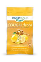 SoundHealth Honey Lemon Cough Drops, Lozenge, Cough Suppressant, 30 Count Single Bag