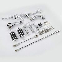 Frames & Fittings Forward Control Footpegs Linkage Kit for Harley Sportster XL 883N 1200X Forty Eight 2014-2018 17 Chrome Black Motorcycle - (Color: Chrome)