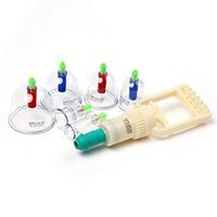 Kangzhu 6 Chinese Massage Cupping Therapy Set Body Legs Arms Back Massage Cups Nipple Clamp Nipple Correction