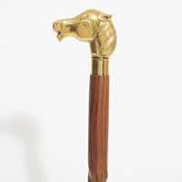 Rusticity Wooden Walking Stick - Brass Horse Design Grip| Dismantlable |Handmade | (3 ft)