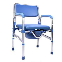 Zhong Aluminum Alloy Toilet Chair Pregnant Women Disabled Folding Bath Chair Elderly Mobile Toilet Increased Toilet Chair - Blue