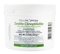 Zeolite Powder, 0.55 Pound, Ultra FINE Less-Than 2 µm, Clinoptilolite: 95%, 3X Activated, Natural Mineral Dust. Heiltropfen®