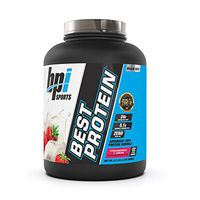 BPI Sports Best Protein – 100% Whey Protein Blend – Muscle Growth, Recovery, Meal Replacement – No Maltodextrin, No Fillers – Gluten Free – For Men & Women – Strawberries and Cream – 5.2 Pounds