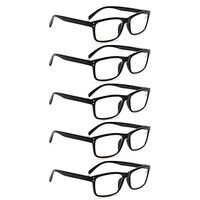 Reading Glasses 5-Pack fashion Spring Hinges Comfortable Readers for Men and Women (5 Pack Black, 0.5)