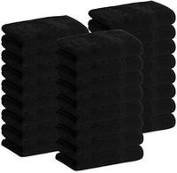 GREEN LIFESTYLE 24 Black Pack Hand Towels 16 x 27