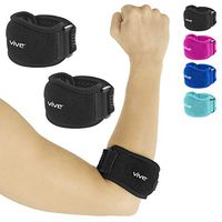 Vive Tennis Elbow Brace (Pair) - Rheumatoid Arthritis Strap for Bursitis, Golfers, Lateral & Medial Epicondylitis, Tendinitis - Padded Compression Arm Support Band - Adjustable Forearm Pain Relief