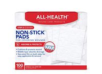 All Health Non-Stick Pads, 100 Pads, 3"X 4" | for Covering & Protecting Wounds