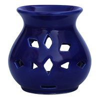 SouvNear 3.6" Oil Warmer/Essential Oil Diffuser/Oil Burner/Tealight Holder for Home Fragrance & Aromatherapy – Royal Blue Handmade Decorative Ceramic Votive Tea Light Lantern