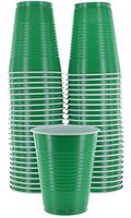 Amcrate Green Colored 16-Ounce Disposable Plastic Party Cups - Ideal for Weddings, Party’s, Birthdays, Dinners, Lunch’s. (Pack of 50)