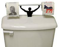Fairly Odd Novelties Bill Clinton Novelty Toilet Paper W/ Strong Man Holder Democrats Political Gift Set