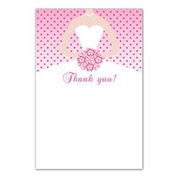30 Blank Thank You Cards Notes Pink Dress Bridal Shower Birthday Party + 30 White Envelopes