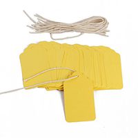 Obling Paper Tags, Gift Tags with String 7cm X 4cm Yellow Craft Tags Paper Tags with Twine Perfect for Arts and Crafts, Christmas, Valentine's Day, Wedding and Holiday, Tags for Gift, 100PCS