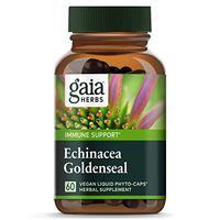 Gaia Herbs Echinacea Goldenseal, Vegan Liquid Capsules, 60 Count - Immune Support and Healthy Inflammatory Response During Seasonal Stress, Made with Organic Echinacea