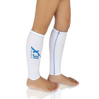 X31 SPORTS Calf Compression Sleeve - Improve Circulation - Shin Splint Support - Leg Pain Relief - Men & Women 1 Pair (White, Small)