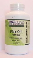 Organic Flax Oil 1000 MG American Supplements 300 Softgel