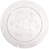 Hannah K. Signature Collection D'Vine 7" Clear Plastic Scroll Salad PlatesCase of 120