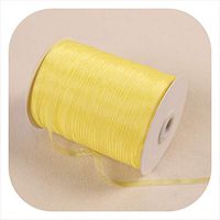 10Meters/Lot 6mm Chiffon Organza Ribbons for Wedding Birthday Party Gift Wrapping Christmas Halloween Festive Decoration Ribbons,Yellow