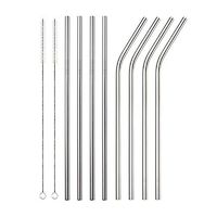 Godagoda 1/2/4Pcs with Cleaner Brush Reusable Drinking Stainless Steel Straw Barware Accessories