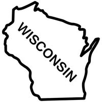 Wisconsin State Outline Decal Sticker (Black), Decal Sticker Vinyl Car Home Truck Window Laptop
