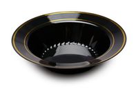 Fineline Settings Silver Splendor Black With Gold Round China-Like 12 oz. Bowl  150 Pieces