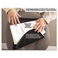 Deluxe Lumbar Support Cushion w/Memory Foam, 7-1/2w x 2-1/2d x 12-1/2h, Black