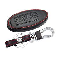 Protective Car Key Leather Case Cover Holder Wallet Bag Pouch Fob Hook Chain Ring For Nissan Altima Note Serena Navara GTR Morano Tidda X-Trail Qashqai Infiniti FX35 QX60 Remote Control Keychain Cover