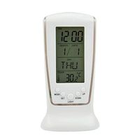 Polytree LED Digital Alarm Clock with Blue Backlight Electronic Calendar Thermometer Gift