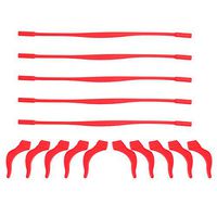 ROSENICE Silicone Glasses Cord Sunglass Strap 5pcs Anti-Slip Elastic Kids Eyewear Retainer Eyeglass Headband Holder with 10pcs Ear Hook(red)