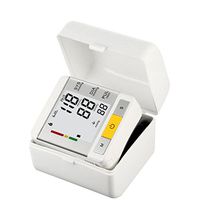 Full Automatic Blood Pressure Monitor Wrist-Type Cuff Monitor Heart Rate Machine Measurement with Large LCD One-Button Operation 2x99 Group Data Memory for Home Travel Use Sphygmomanometer ,White
