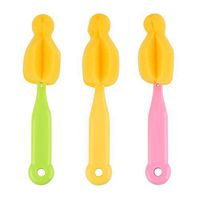 Baby Feeding Bottle Clean Brush,Nesee 3Pcs Baby Feeding Bottle Brush Sponge Cleaner Straw Nipple Cleaning Washing Tool (Colorful)