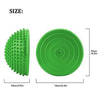 Spiky Massage Balls,2 PCS PVC Inflatable Half Yoga Balls Massage Point Fitball Exercises Trainer Fitness Balance Ball for Plantar Fasciitis, Deep Tissue, Back, Foot Massage(Green)