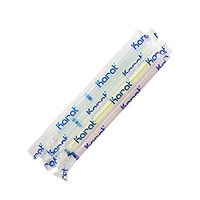 Lollicup Karat Boba Straws Striped, Poly-Wrapped Diagonal Cut, 7.5" Length, Assorted Colors