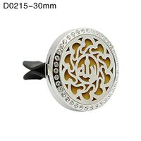 Tharv Stainless Car Vent Clip+Supplemental Pad Lotus Dragonfly Perfume Clip Air Purifiers Portable Aroma Diffusers Fragrance Oil Diffuser Locket (F)