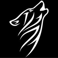 Tribal Wolf Howling Decal Sticker (White), Decal Sticker Vinyl Car Home Truck Window Laptop