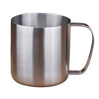 MSlongzc Cups Water Bottles Coffee Cups Vacuum-Insulated Stainless Steel Tumbler Handle for Wide Mouth 450ml Outdoor Camping Travel Stainless Steel Coffee Mug Handled Water Tea Cup Silver