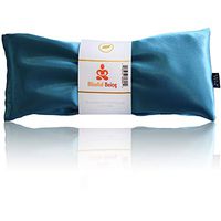 Blissful Being Lavender Eye Pillow - Hot or Cold Weighted Satin Eye Mask perfect for Sleeping, Yoga, Meditation - Gifts for Women, Birthday, Teachers - Natural Herbal Relaxation (Aqua)