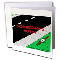 3dRose Neighborhood Watch - Greeting Cards, 6 x 6", Set of 6 (gc_3054_1)
