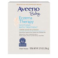 Aveeno Baby Eczema Therapy Soothing Bath Treatment for Relief of Dry, Itchy and Irritated Skin, Made with Soothing Natural Colloidal Oatmeal, 5 ct. ( Pack of 6)
