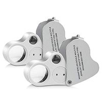 Jewelry Loupe,2 Pack 30X 60X Illuminated Jeweler’s Loupe Jewelry Magnifier Jeweler's Eye Loupe Magnifier Magnifying with LED Lighting, 2 Lens Design